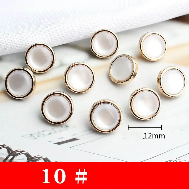 Lot de 100 boutons de résine de perle, model 10, en plastique de polyester, 10mm