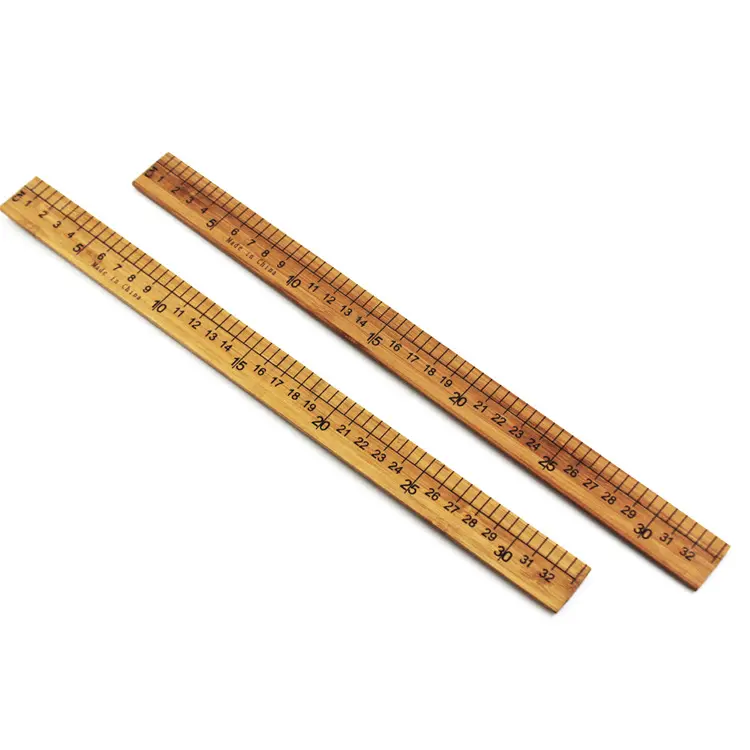 Lot de 2 règles en bambou, pour mesure de couture, 33*2.50.5 cm